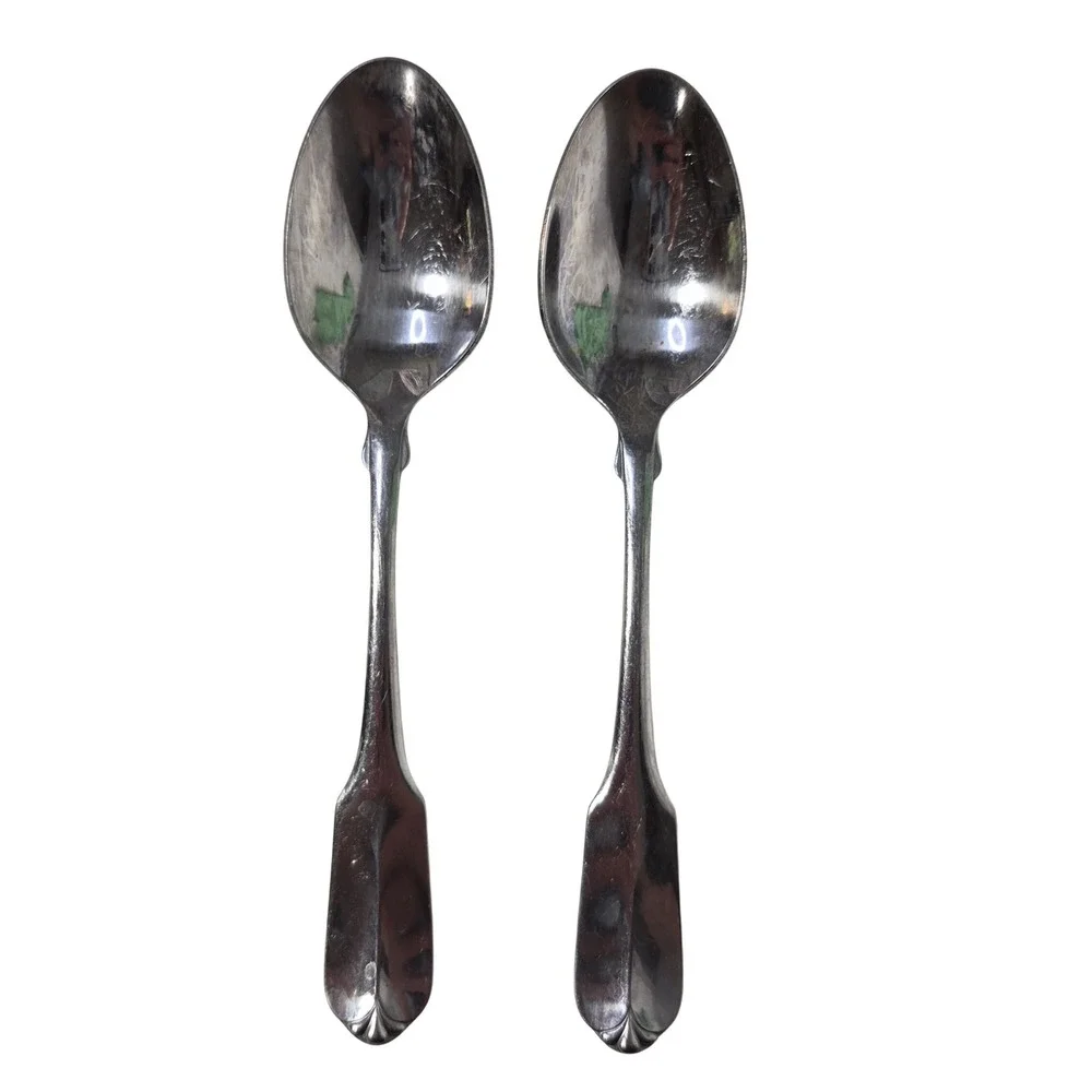 Set of 2 Wm A Rogers Soup Spoons Gloria Montclair Deluxe Stainless Oneida Ltd